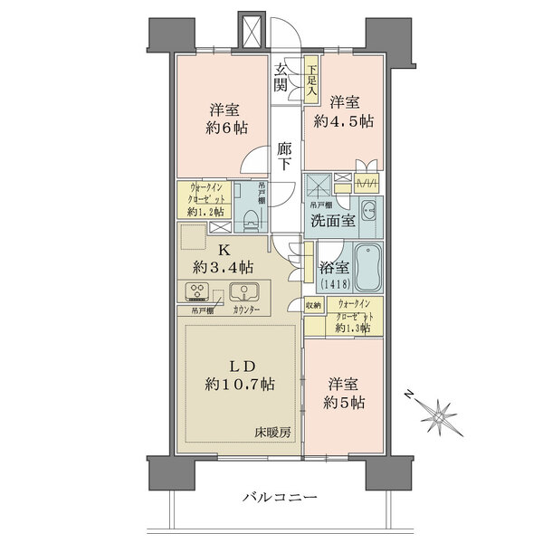 ザ・パークハウス大宮吉敷町翠邸の間取図