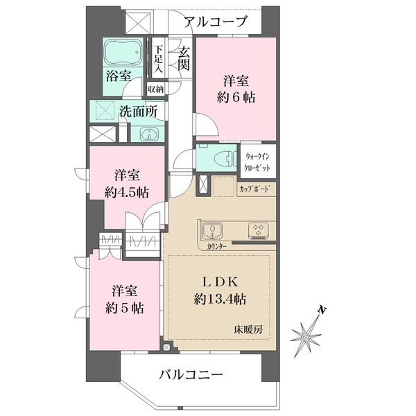 ザ・パークハウス浦和東仲町の間取図