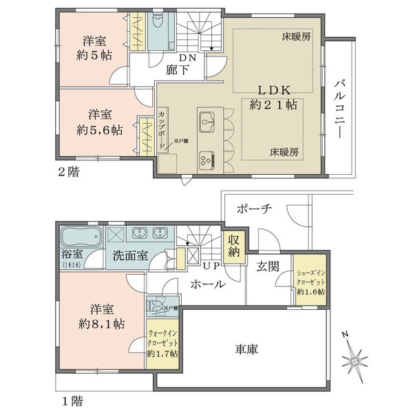 1号棟の間取図