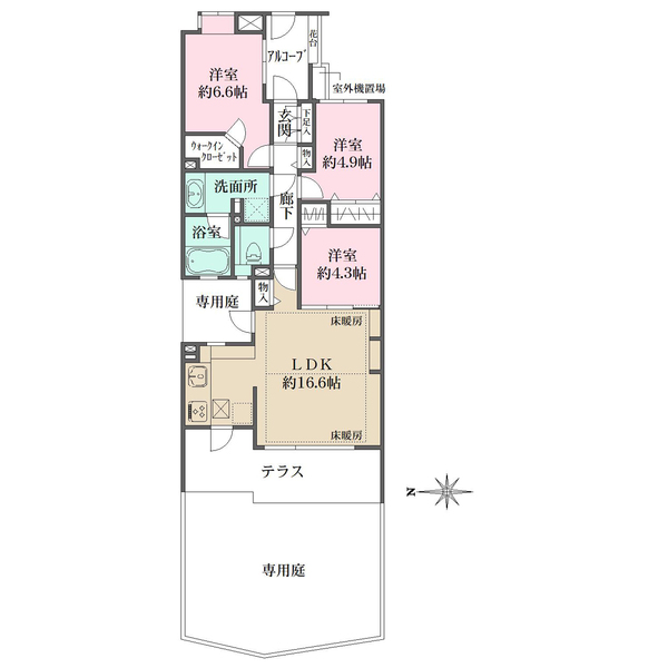 フラッツ鷺ノ宮の間取図