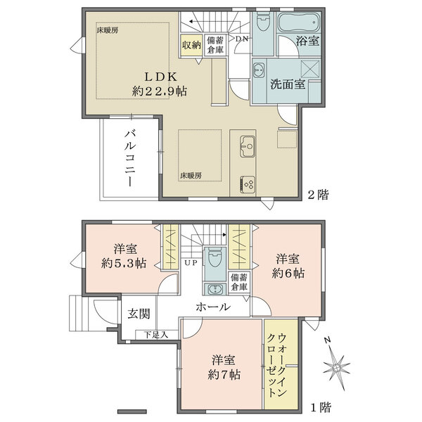 1号棟の間取図