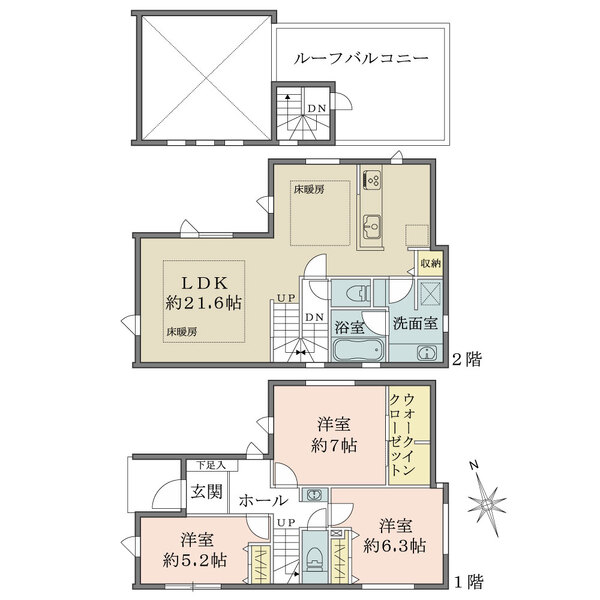 2号棟の間取図