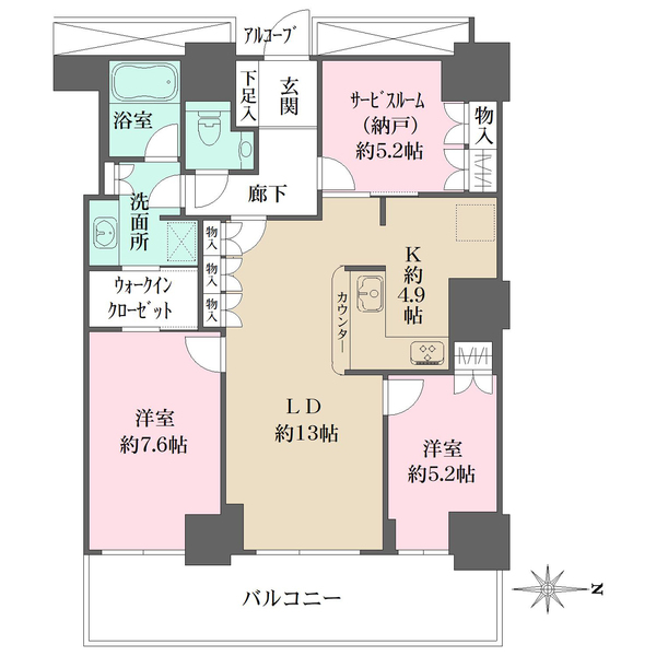 Wコンフォートタワーズ　WESTの間取図