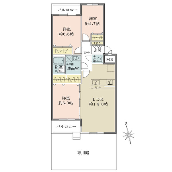 テラス浜田山ガーデニアの間取図