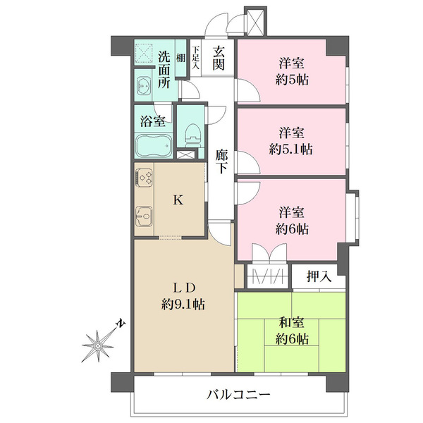 温品パーク・マンションの間取図