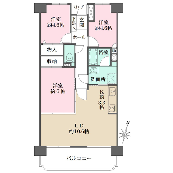 もみじマンション城ケ丘の間取図