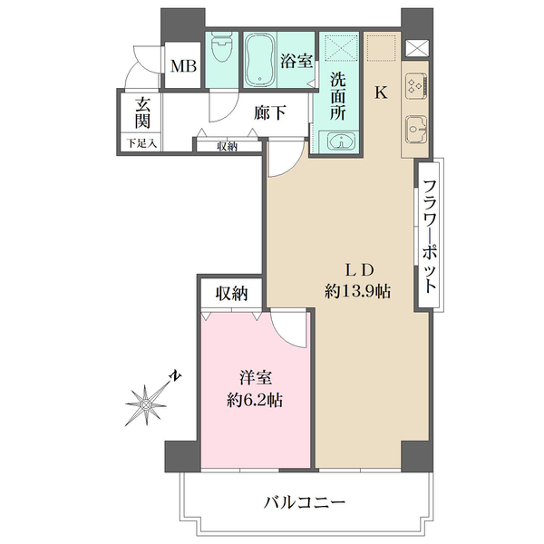 カルチェ大手町の間取図