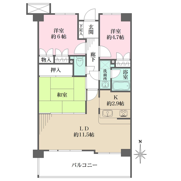藤和ハイタウン戸坂の間取図