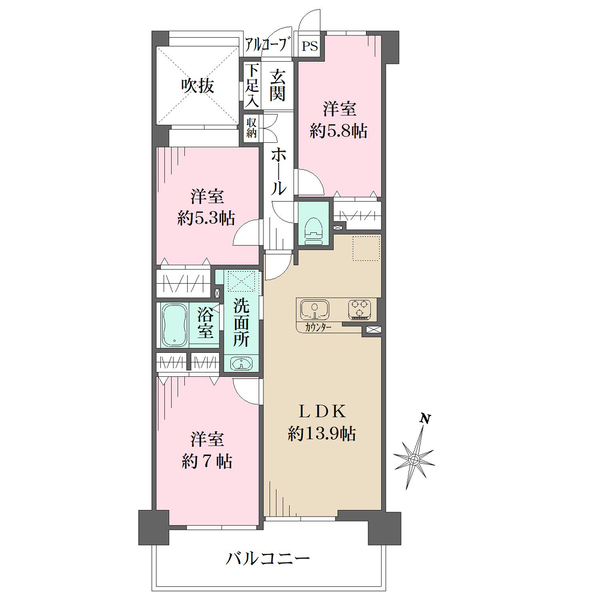 ダイアパレス東海田の間取図