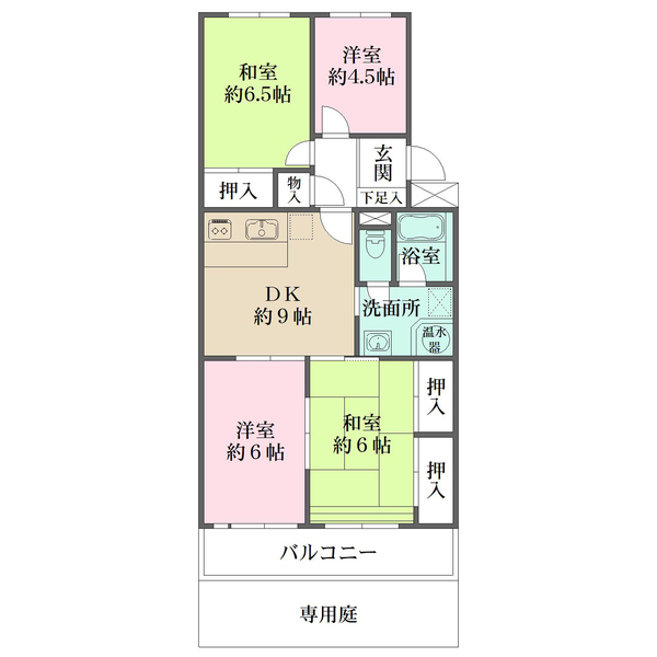 コープ野村牛田の間取図