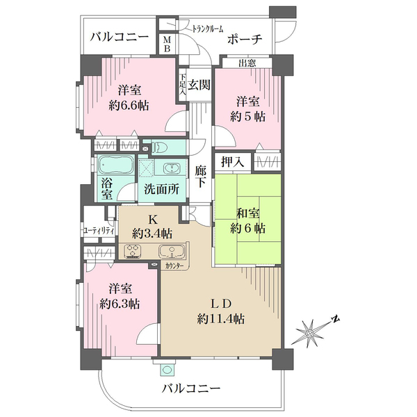 リーベン楠木リバーサイドの間取図