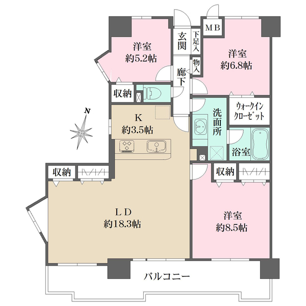 ファミール江波公園リバーサイドの間取図