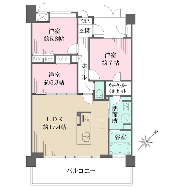 ナタリーマリナタウンイーストブリッジ壱番館の間取図