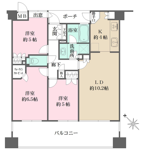 白島九軒町パーク・ホームズの間取図