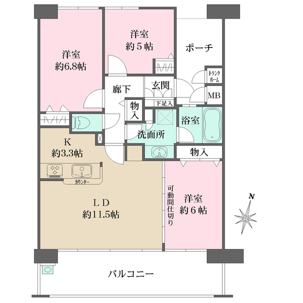 Ｄ’レスティア海田メインフィールズの間取図