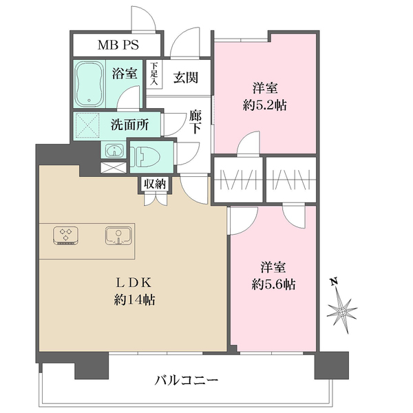 藤和昭和町コープの間取図