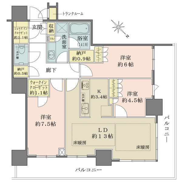 hitoto広島The Towerの間取図