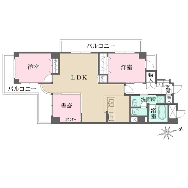 ライオンズマンション縮景園の間取図