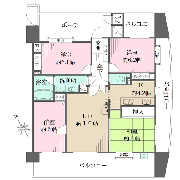 フォレストコート祇園新橋の間取図