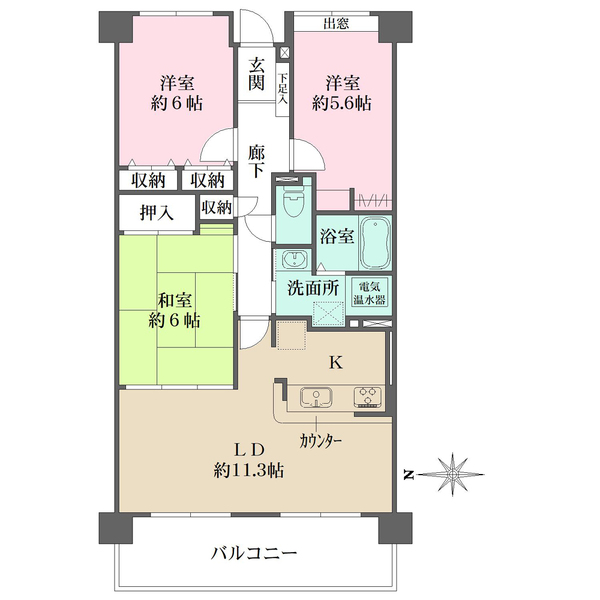 チュリス上安駅前の間取図