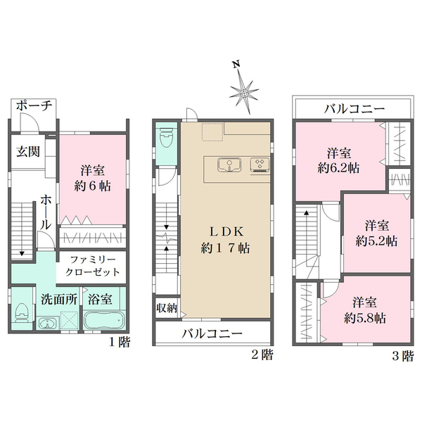 A号棟の間取図