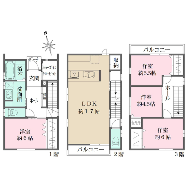 B号棟の間取図