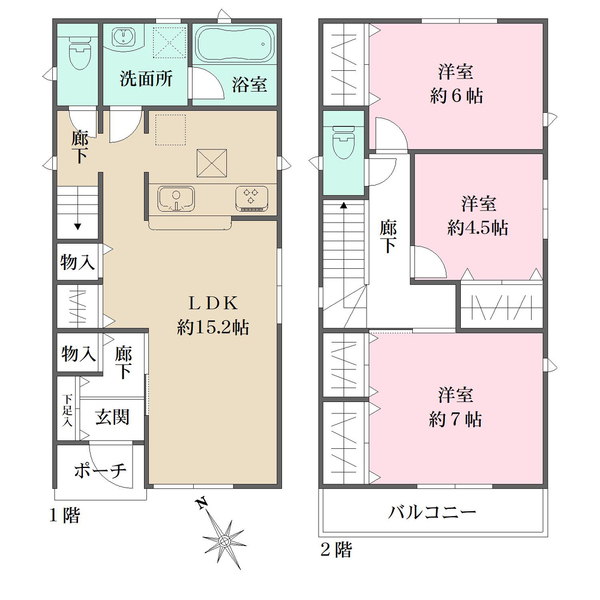 1号棟の間取図