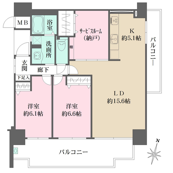 リーベン比治山公園の間取図