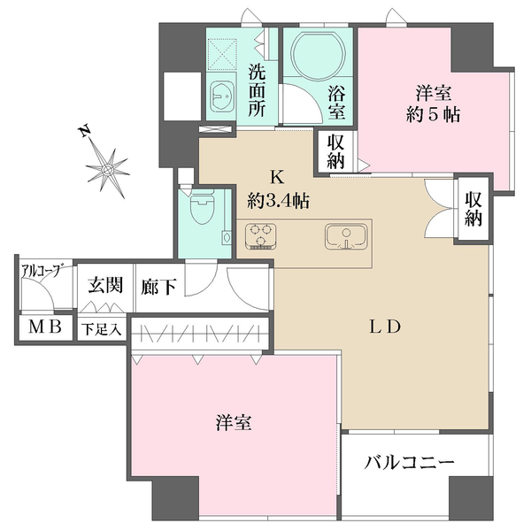 ハウスバーンフリート舟入中町の間取図