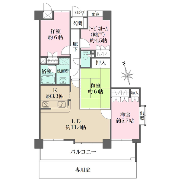 藤和観舟橋ホームズの間取図