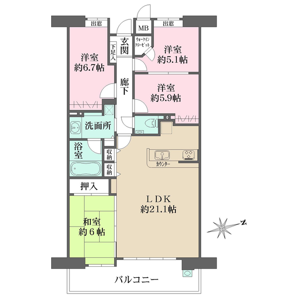 フローレンス光町グランドアークの間取図