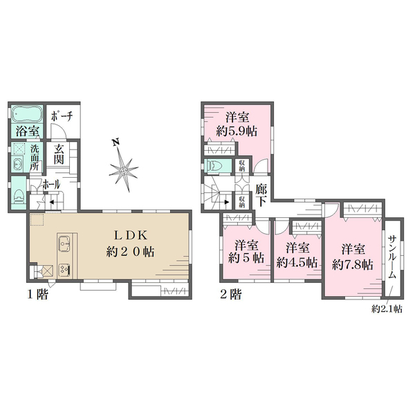 №4の間取図