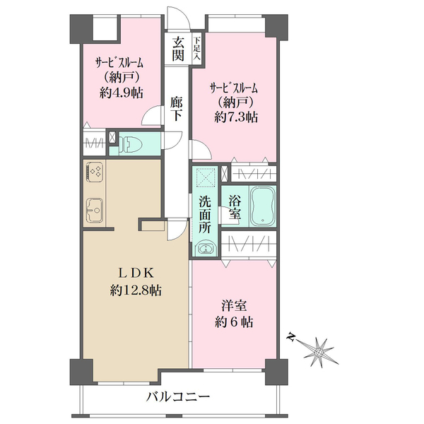 藤和ハイタウン庚午北の間取図