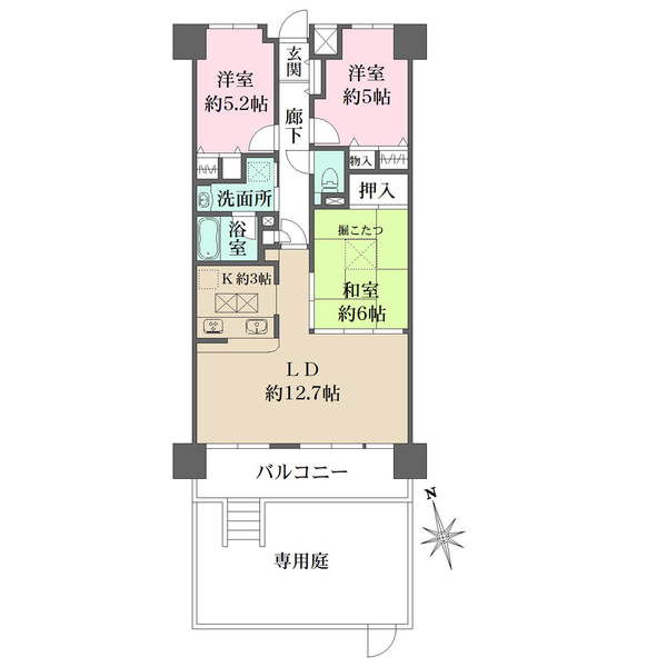 ファミール江波公園リバーサイドの間取図