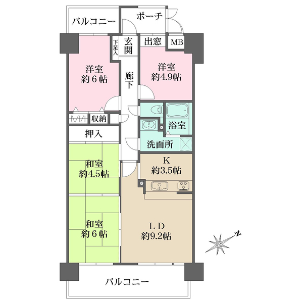 藤和舟入ハイタウンの間取図