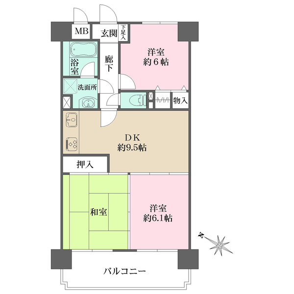 ライオンズヒルズ牛田早稲田の間取図