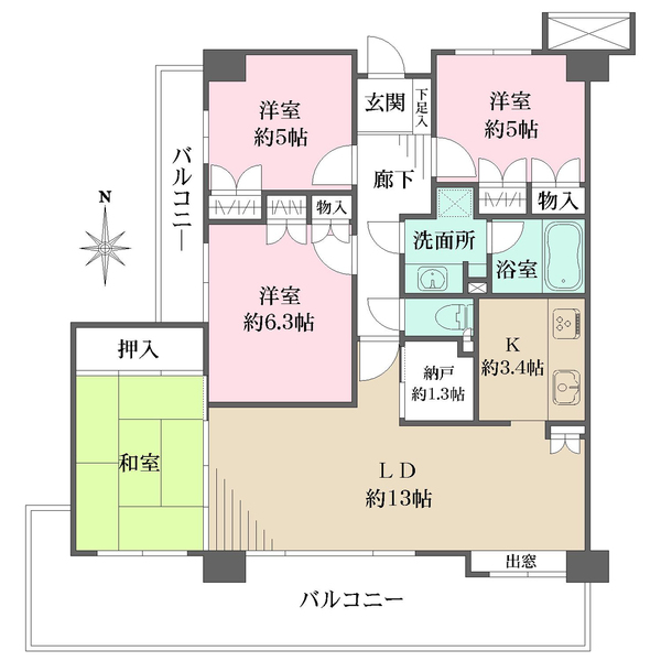藤和ハイタウン戸坂弐番館の間取図
