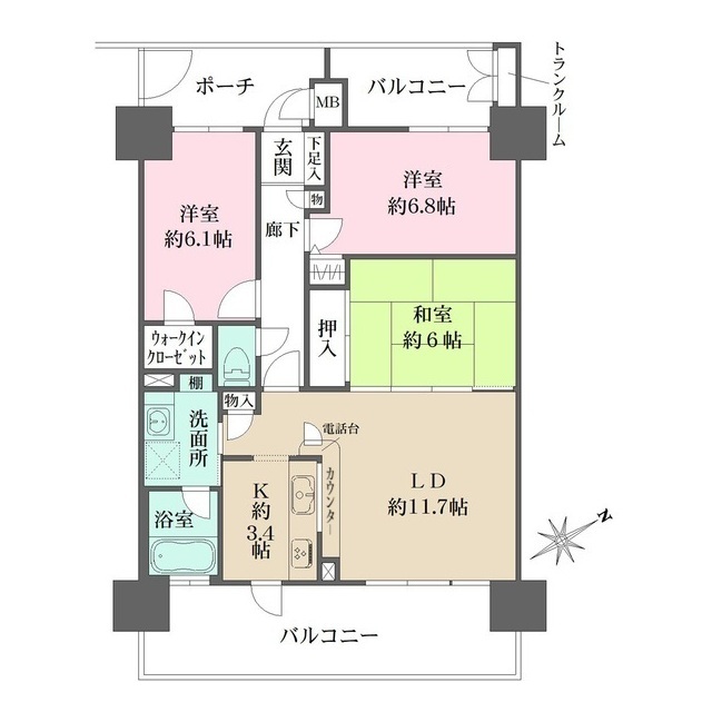 リバーパーク平野町の間取図