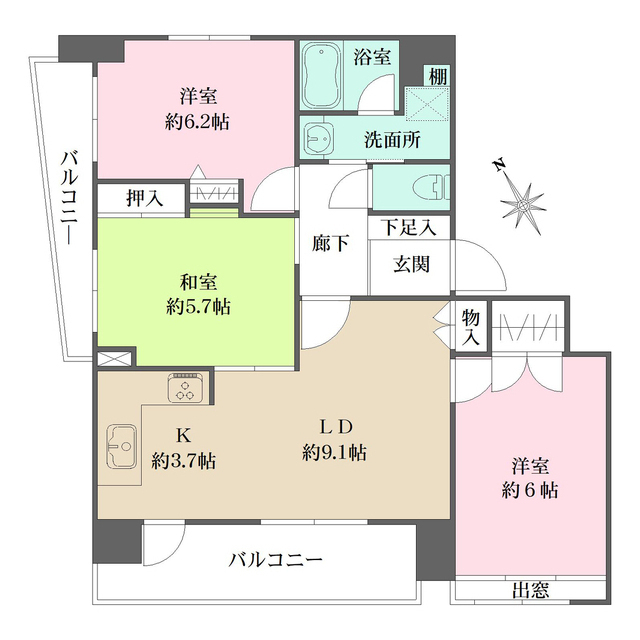 エーデル己斐本町の間取図