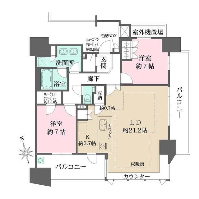 ザ・パークハウス上幟縮景園の間取図