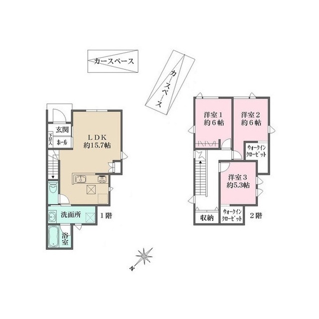 南区旭１丁目戸建Ｂ棟物件間取図