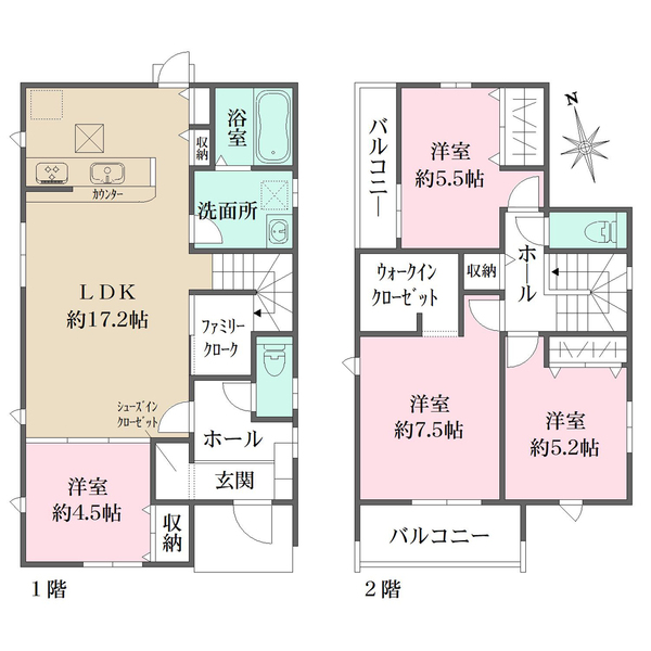 １号棟の間取図