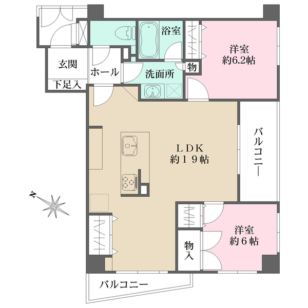 グランディア百道浜通りの間取図