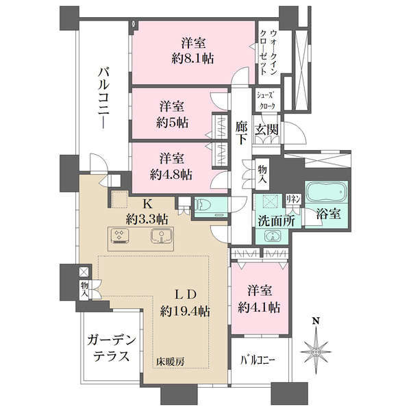 アイランドシティオーシャン＆フォレストタワーレジデンス EASTの間取図