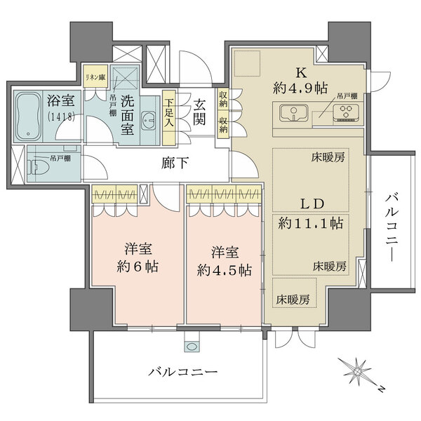 ザ・パークハウス天神今泉の間取図