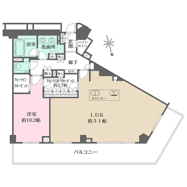 ザ・パークハウス福岡タワーズ　WESTの間取図