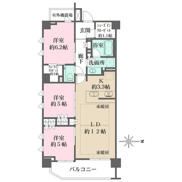 ザ・パークハウス藤崎紅葉山の間取図
