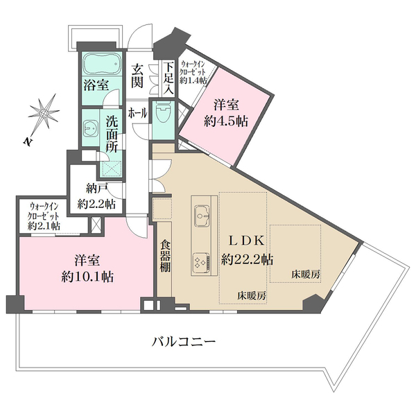 ザ・パークハウス福岡タワーズ　WESTの間取図