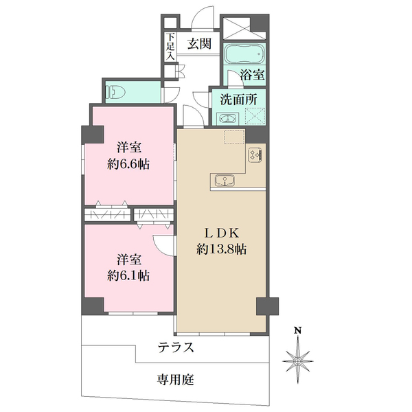 ダイナコート六本松の間取図