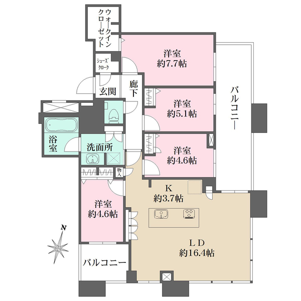 アイランドシティオーシャン＆フォレストタワーレジデンスWESTの間取図